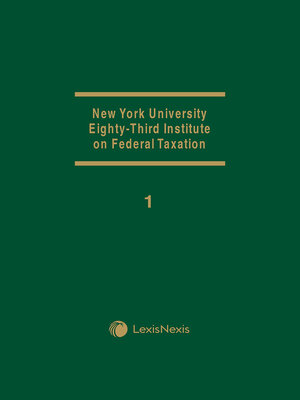 cover image of New York University 83rd Institute on Federal Taxation